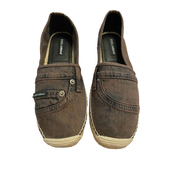 DOLCE & GABBANA Mens Luxury Espadrilles Flats Slip On Denim Logo Size 45/ US 12 main image 10